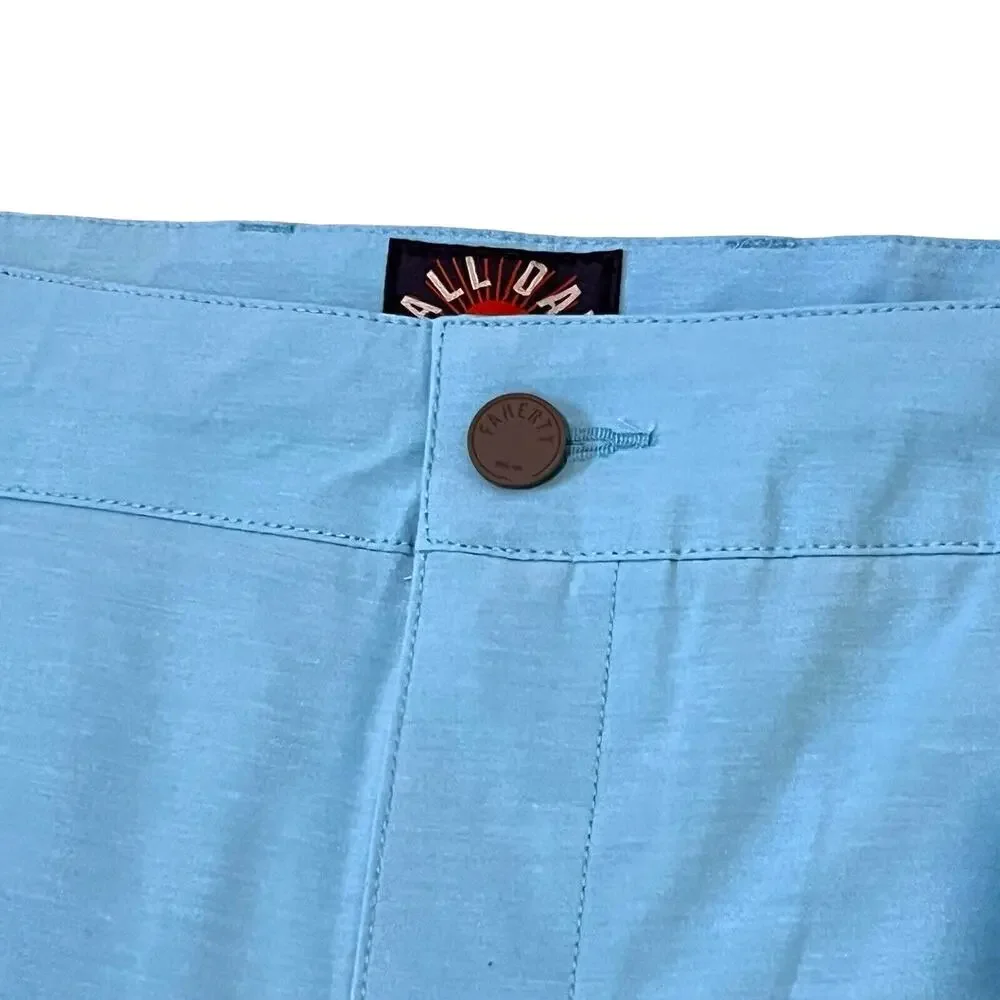 NWT Faherty All Day Shorts Mens Size 40 Summer Teal Blue Drawstring 9